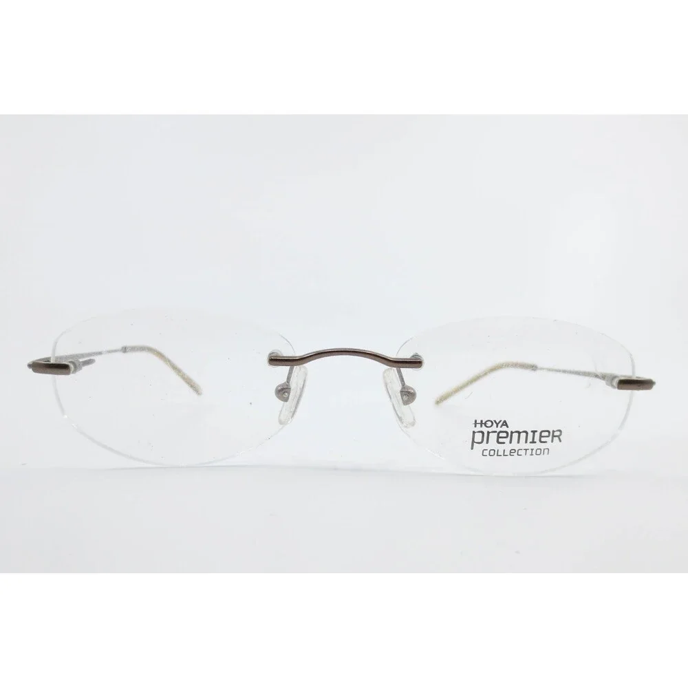 Hoya Premier Collection HP2077 C4668 Rimless Eyeglasses Bronze Amber Italy 48-18